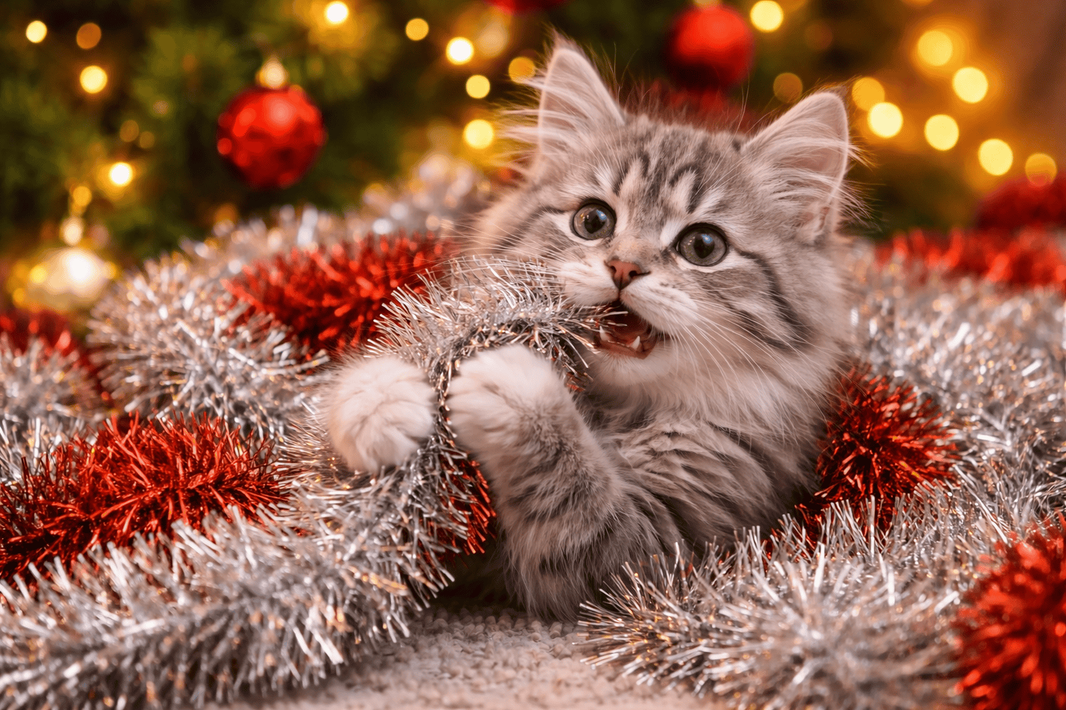 мишура опасна для животных